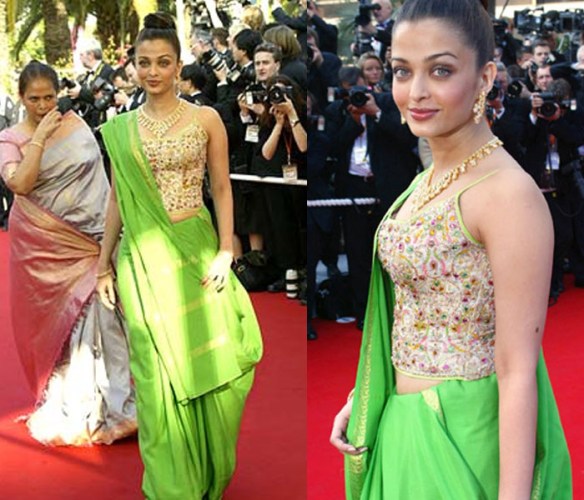 Image result for aishwarya green saree